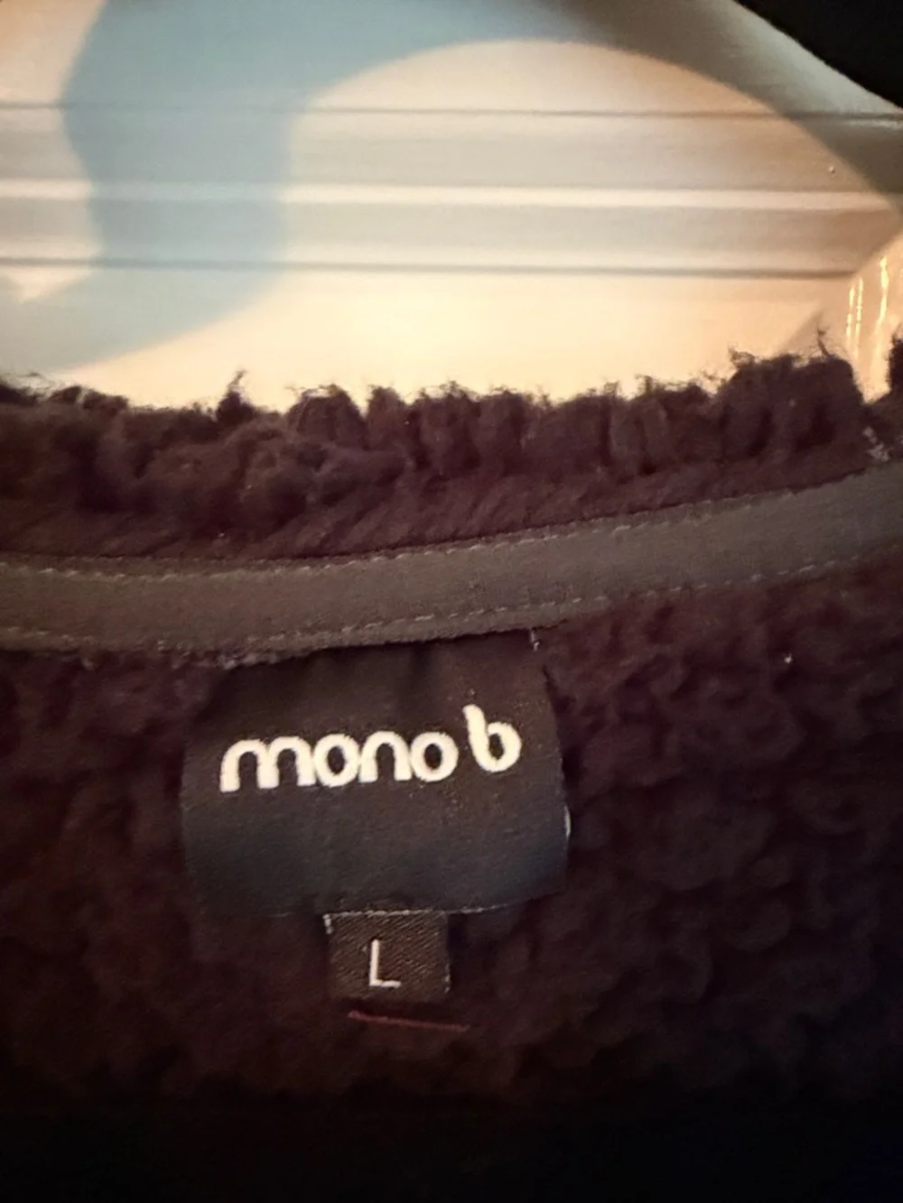 Mono B Gray Hooded Sherpa-Trim Zip Jacket - Picture 3 of 3